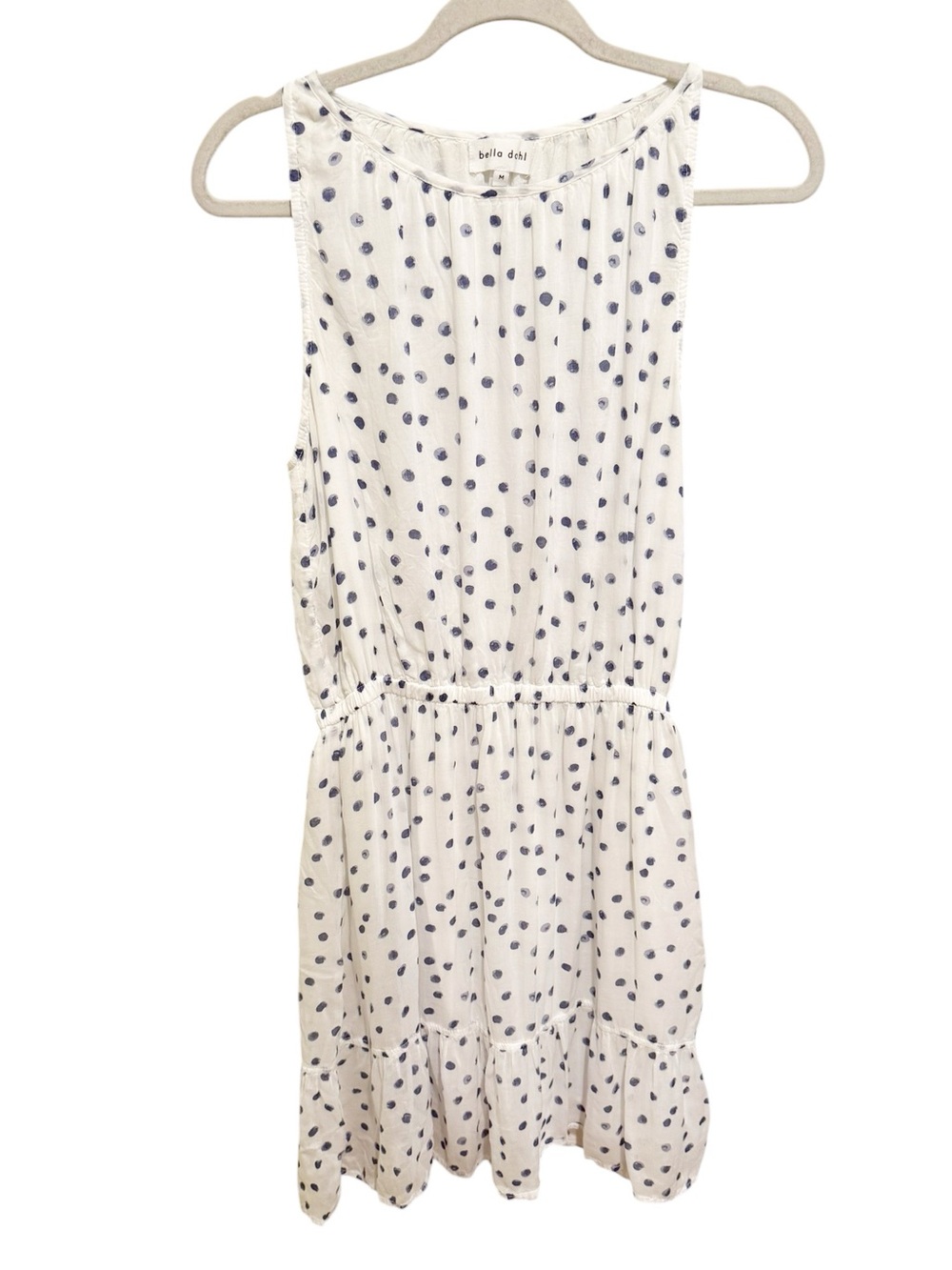 NWOT Bella Dahl Alisha Halter Dress with Navy Dot Print - Size Medium - Picture 3 of 5